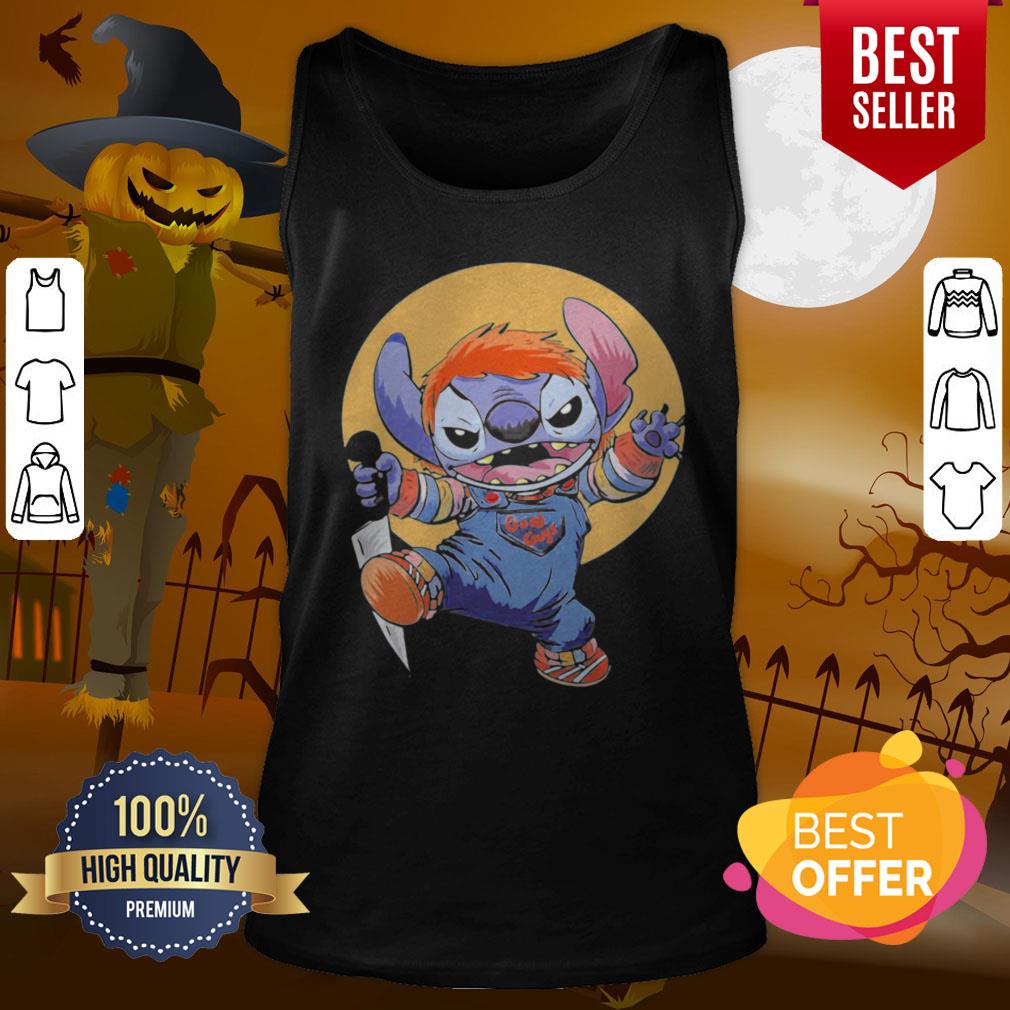 Funny Halloween Stitch Good Guys Chucky Doll Moon Shirt - Image 3