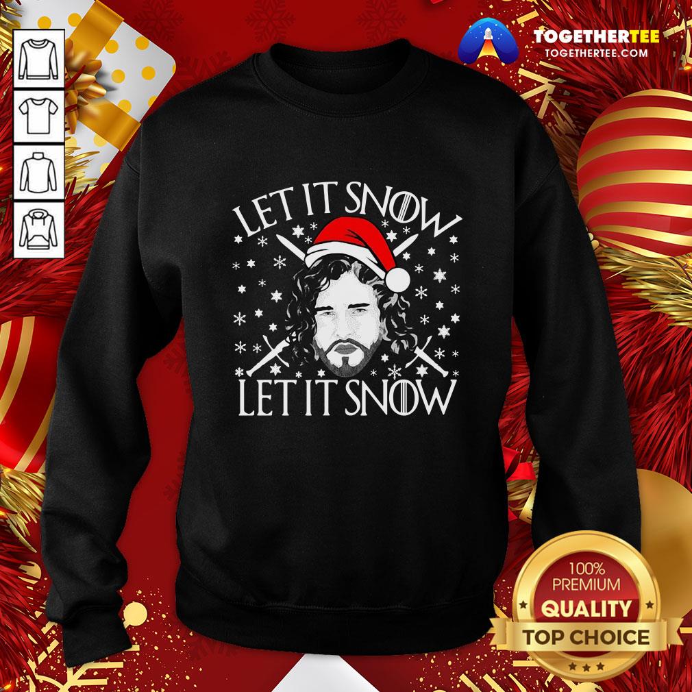 Funny Merry Christmas Jon Let It Snow Let It Snow Sweat Shirt - Image 4