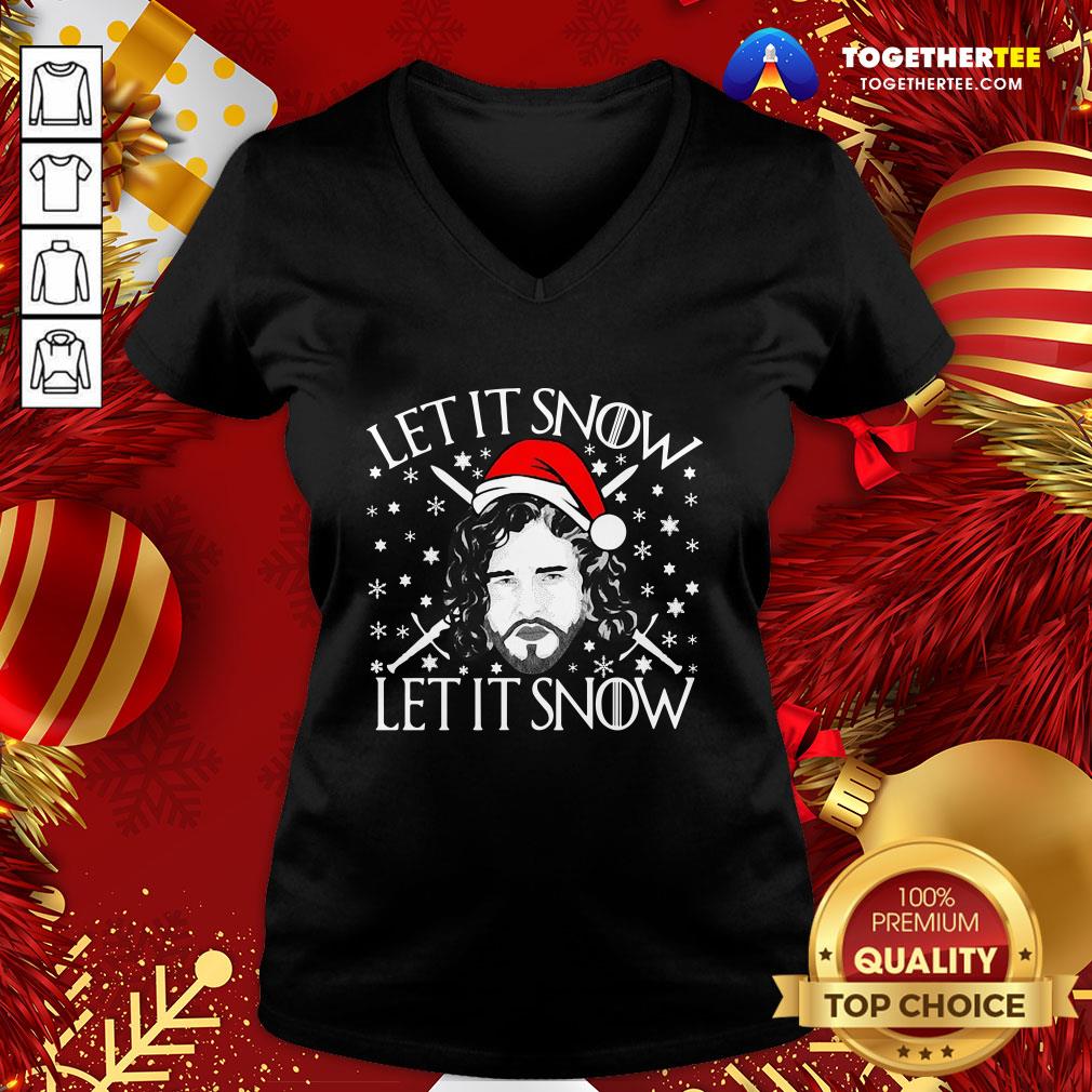 Funny Merry Christmas Jon Let It Snow Let It Snow Sweat Shirt - Image 2