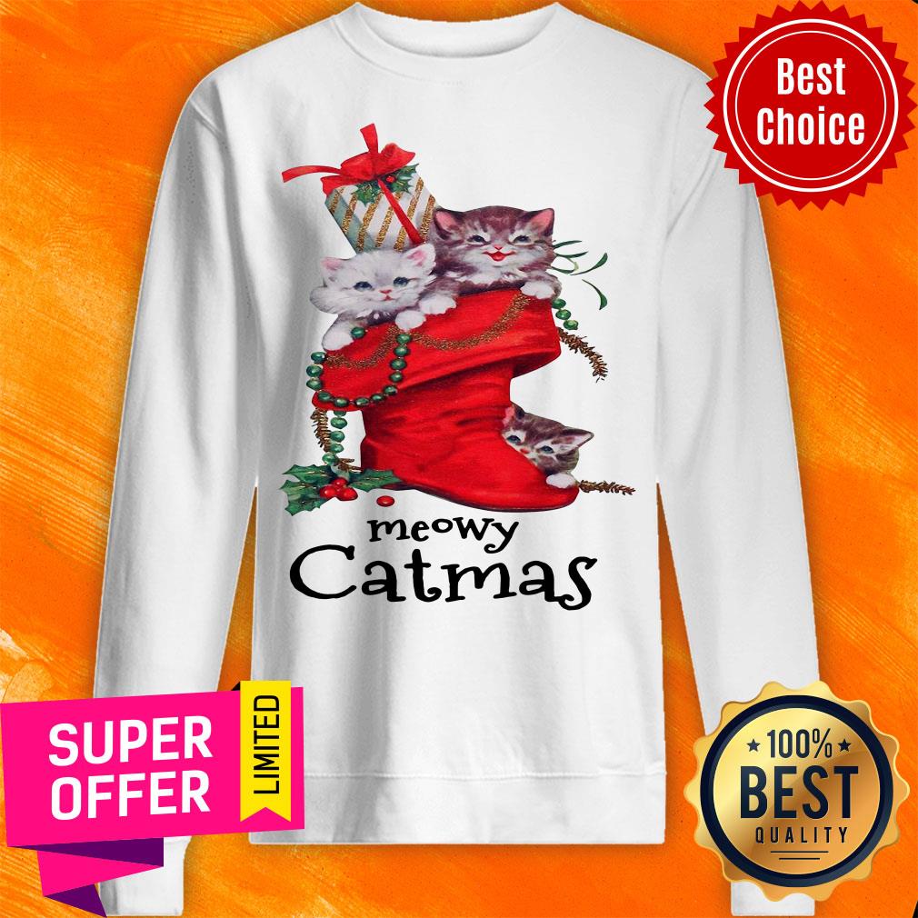 Premium Meow Catmas Merry Christmas Shirt - Image 2