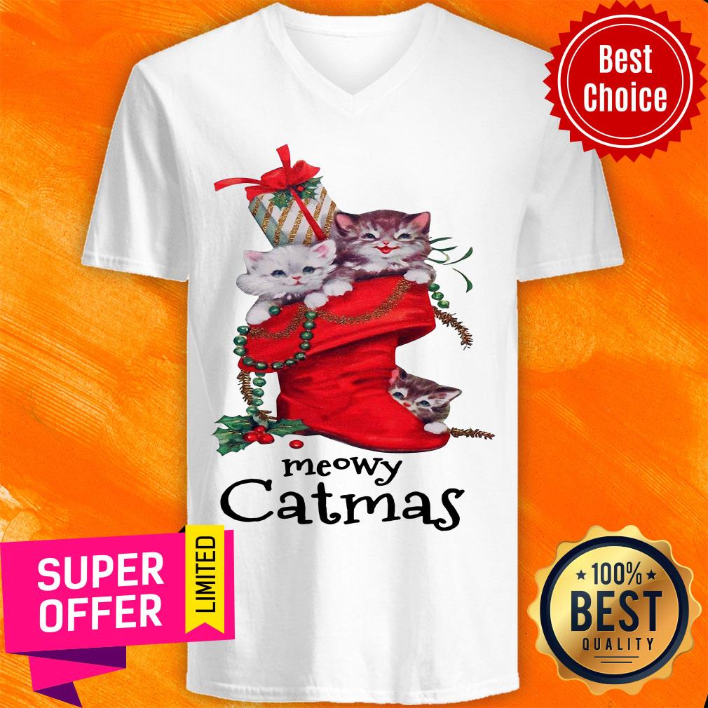 Premium Meow Catmas Merry Christmas Shirt - Image 4
