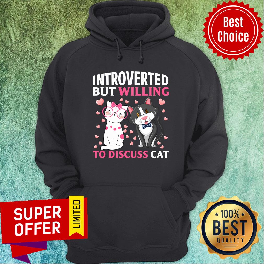 Introverted But Willing To Discuss Cat Love Cat Shirt - Image 2