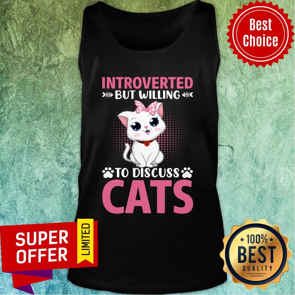 Introverted But Willing To Discuss Cat Paw Cat Shirt - Image 4