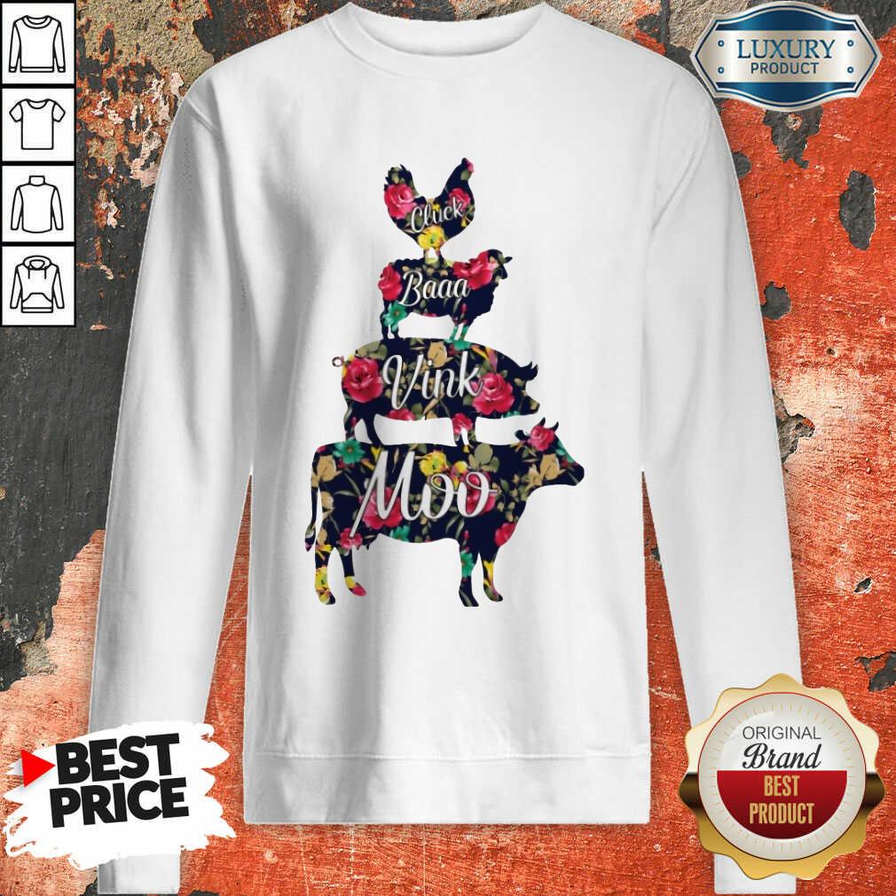 Cluck Baaa Vink Moo Farm Animals Shirt - Image 2