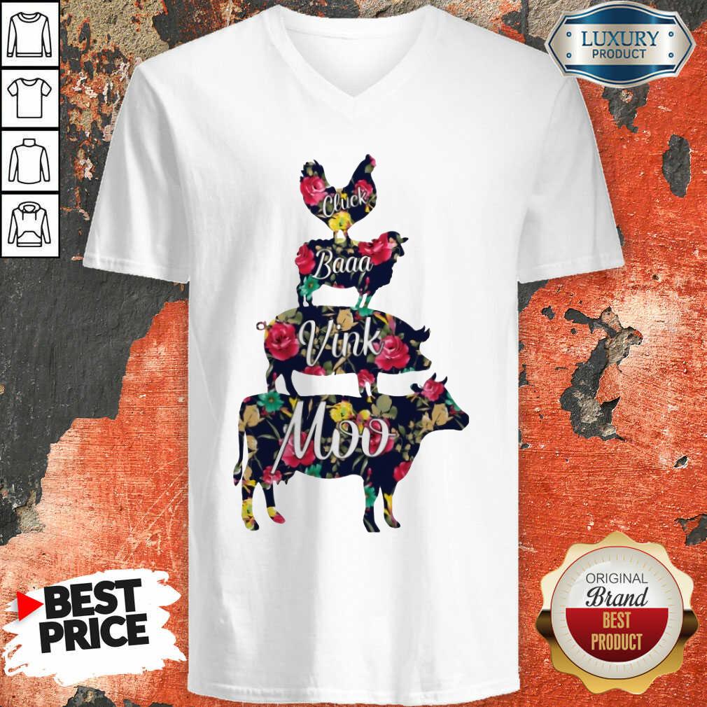 Cluck Baaa Vink Moo Farm Animals Shirt - Image 4