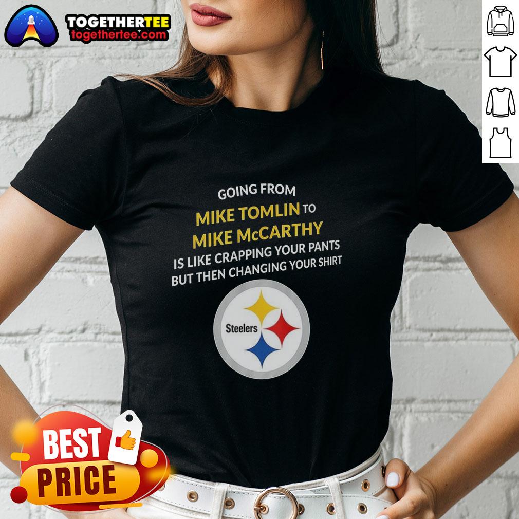 Pretty Pittsburgh Steelers Going From Mike Tomlin To Mike McCarthy T-Shirt - Image 3