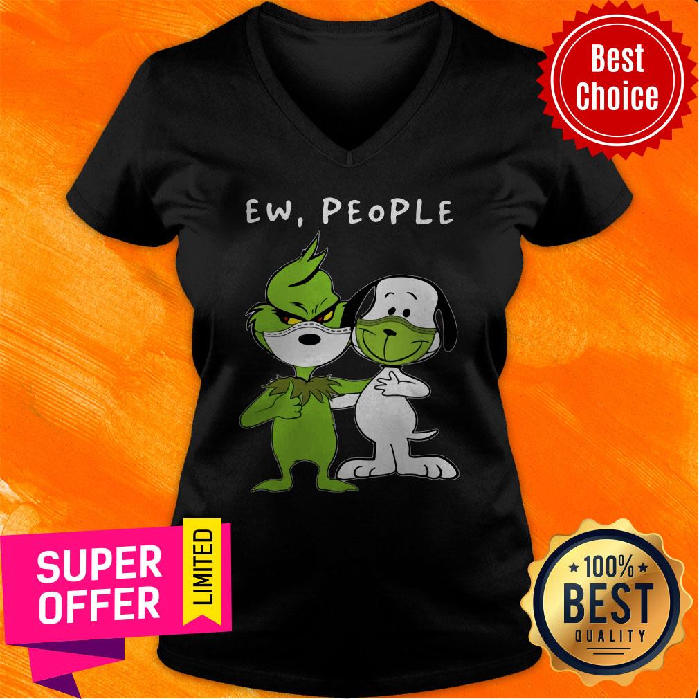 Nice Snoopy And Grinch Face Mask Ew People Shirt - Image 3