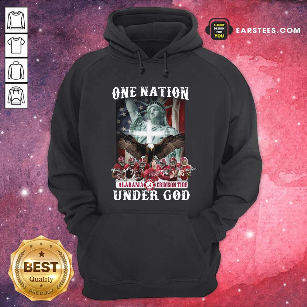 Official Alabama Crimson Tide One Nation Under God Signatures 2021 Shirt - Image 2