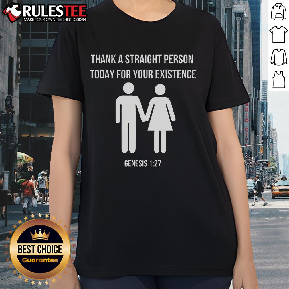 Official Thank A Straight Person Today For Your Existence Genesis 127 T-Shirt - Image 3