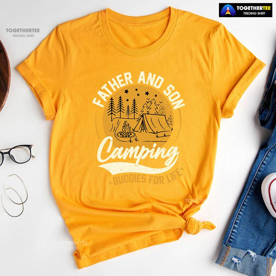 Father And Son Camping Buddies For Life T-Shirt - Image 11