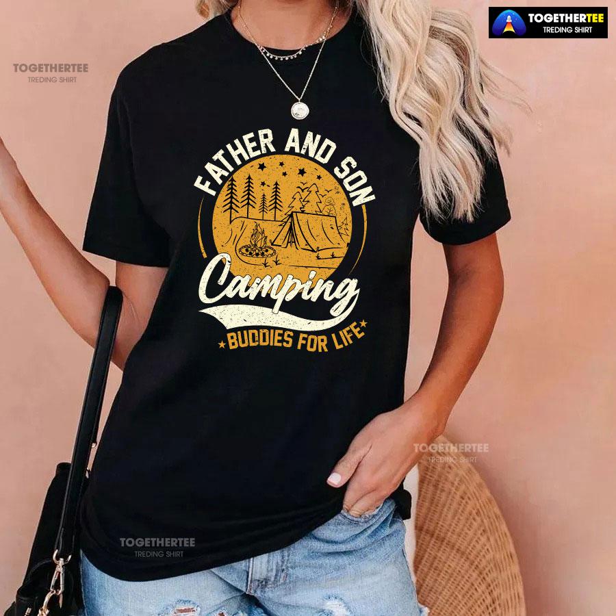 Father And Son Camping Buddies For Life T-Shirt - Image 3
