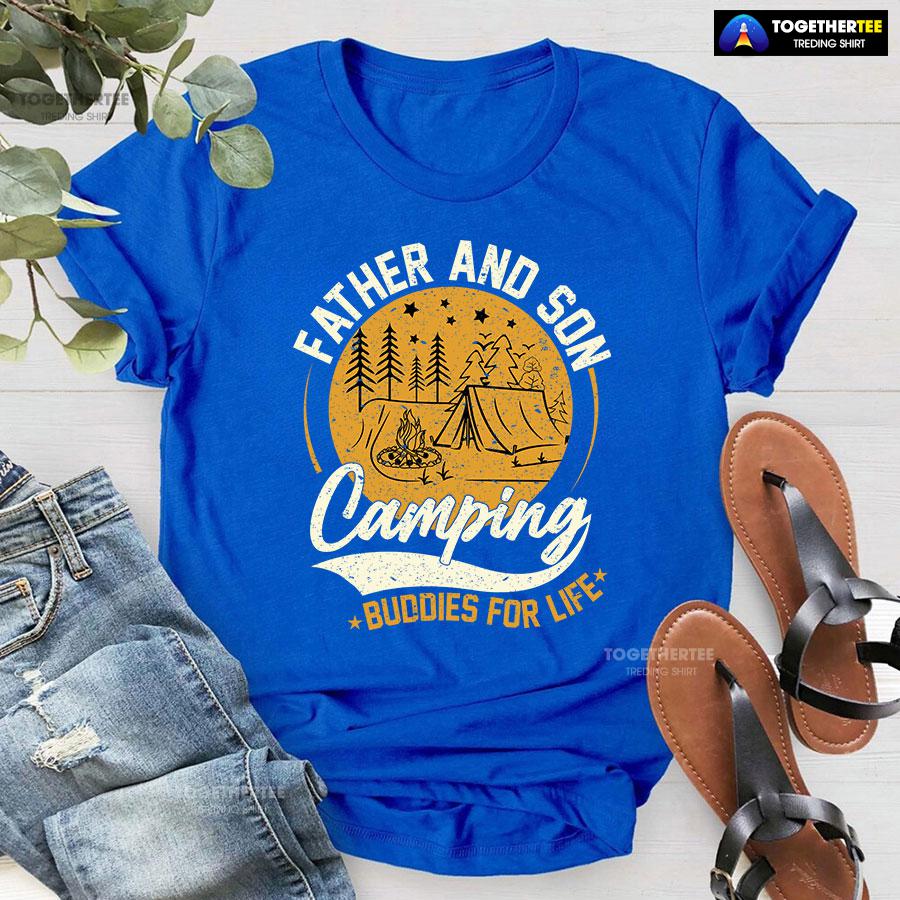 Father And Son Camping Buddies For Life T-Shirt - Image 6