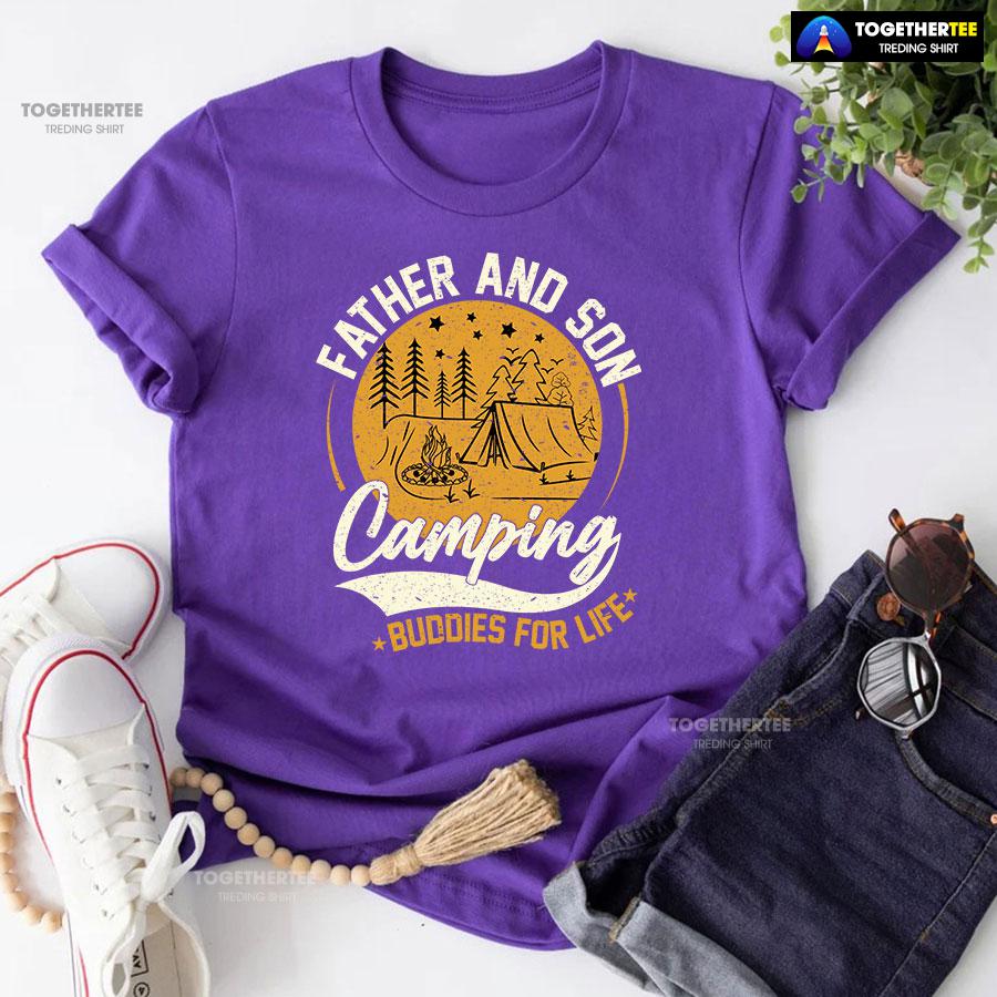 Father And Son Camping Buddies For Life T-Shirt - Image 7