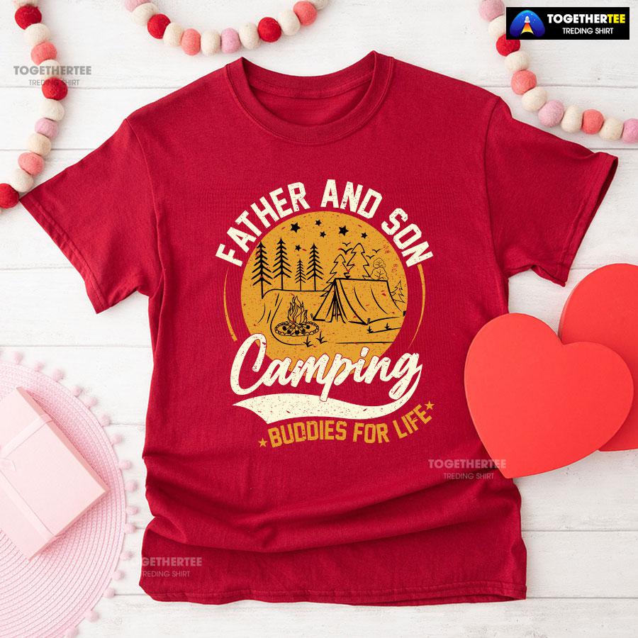 Father And Son Camping Buddies For Life T-Shirt - Image 8