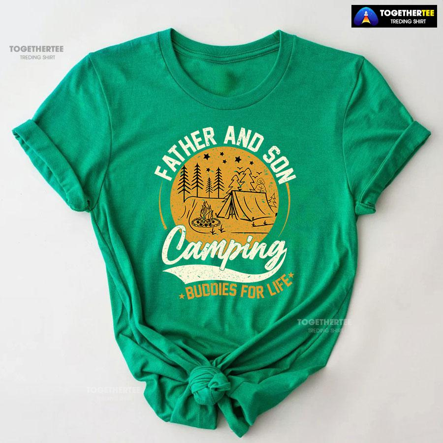 Father And Son Camping Buddies For Life T-Shirt - Image 9
