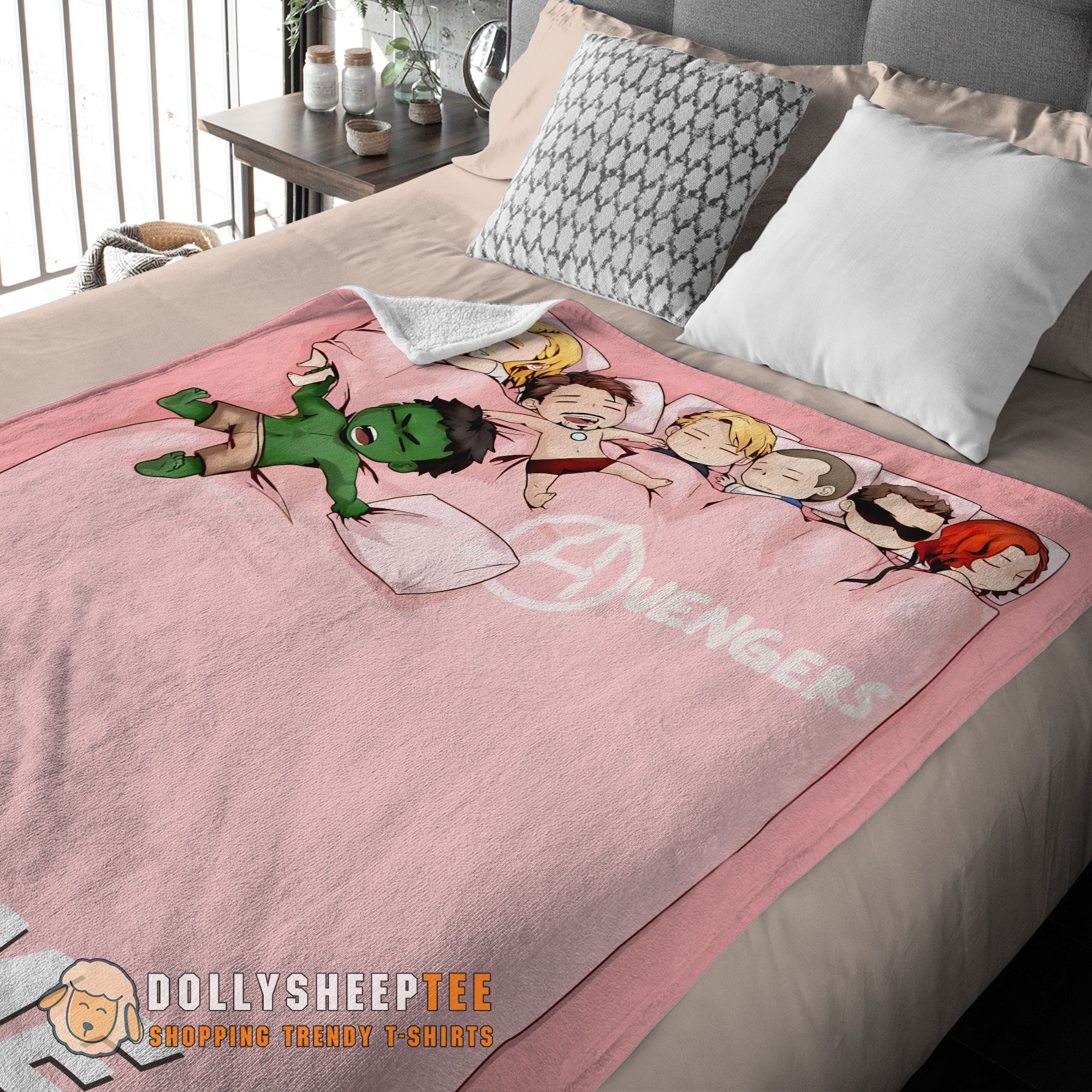 Hot Cute Marvel Avengers Assemble Avengers Chibi Sleeping Blanket Customized Blanket - Image 2