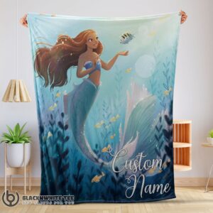 Perfect Disney The Little Mermaid Ariel Princess Fleece Family Princess Customized Blanket