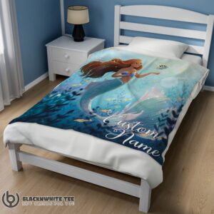 Alternative view of Perfect Disney The Little Mermaid Ariel Princess Fleece Family Princess Customized Blanket