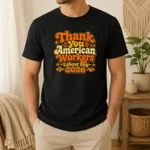 Nice Top Labour Day 2026 Thank You American Workers Groovy Retro Shir Shirt