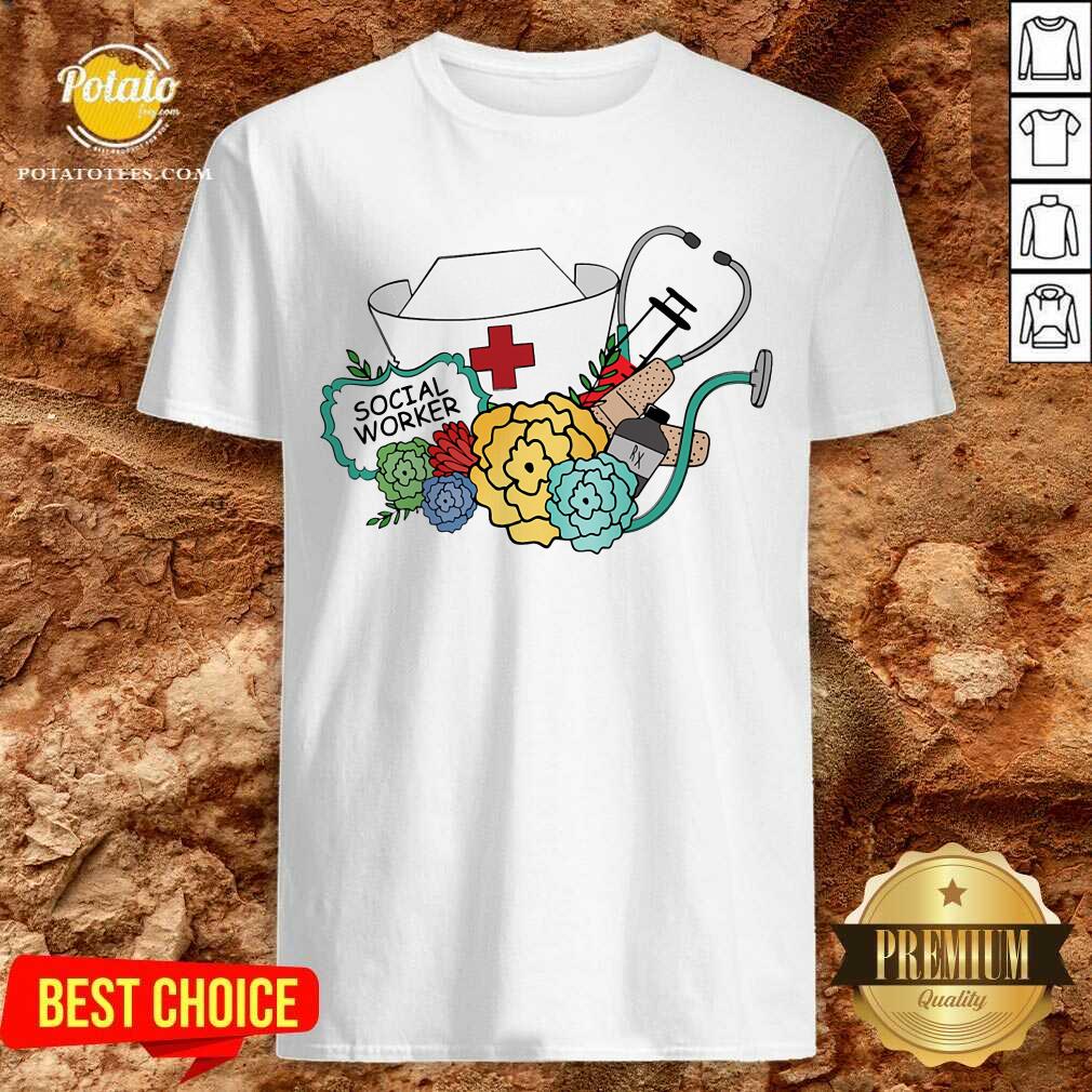 Premium Social Worker Nurse Stethscope Flowers Shirt