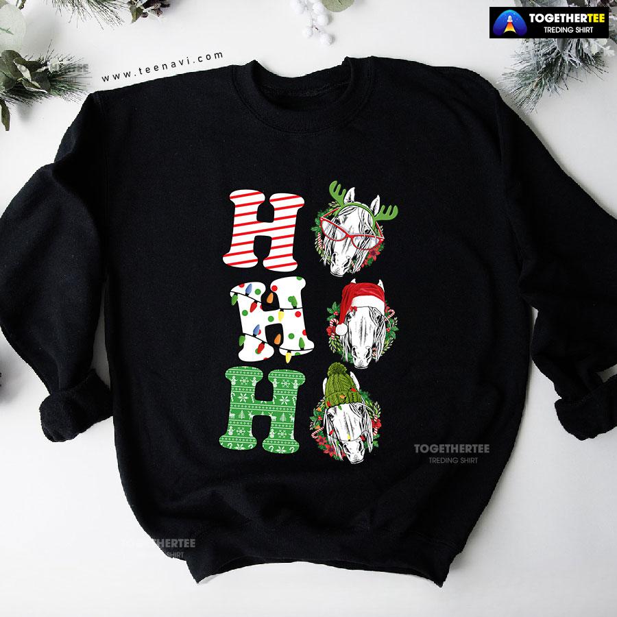 Ho Ho Ho Horse Lover Christmas Sweatshirt - Image 4