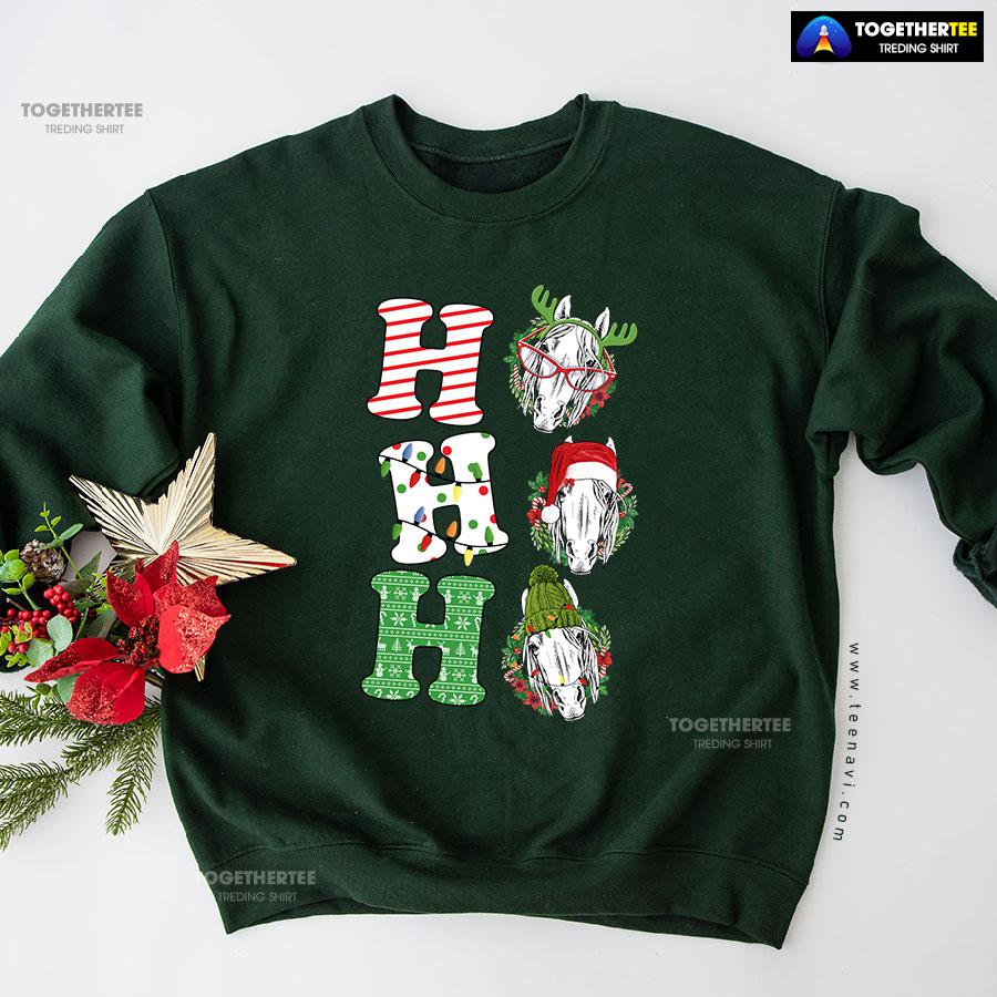 Ho Ho Ho Horse Lover Christmas Sweatshirt - Image 5