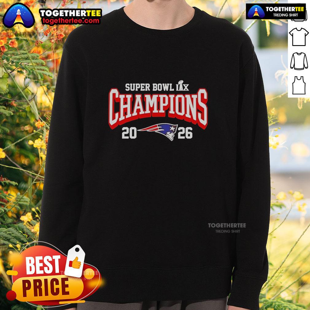 Awesome New England Patriots At Super Bowl LX Champions 2026 Logo T-Shirt - Image 5