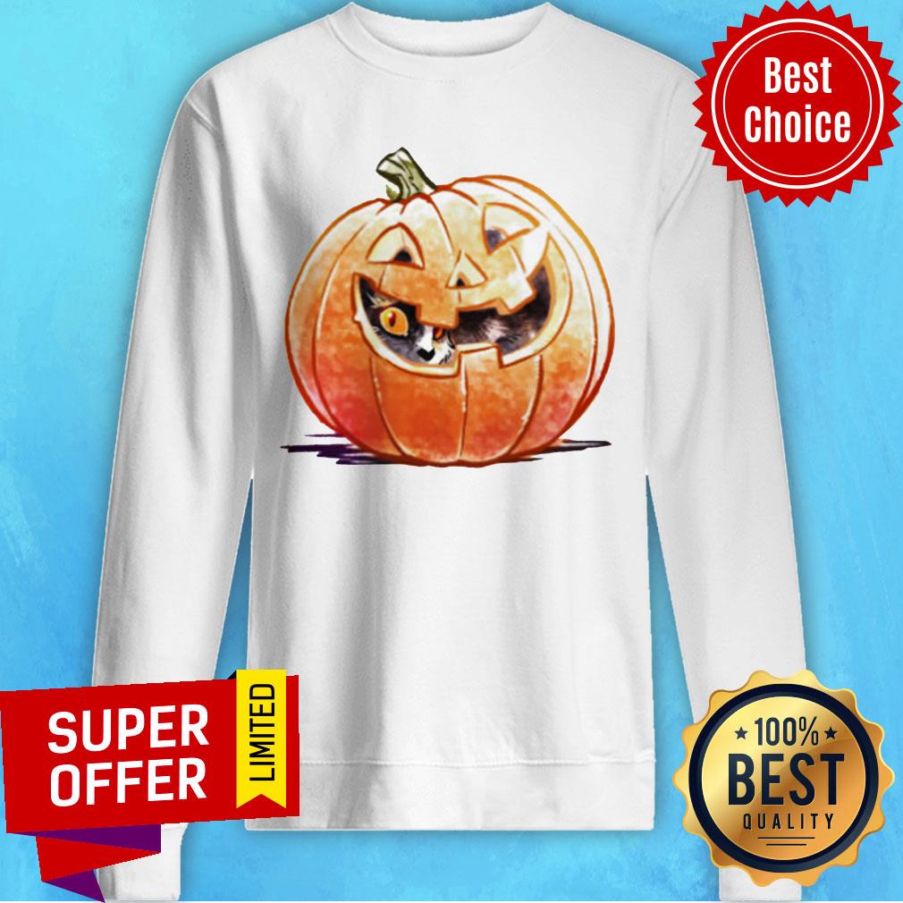 Halloween Grateful Pumpkin Spice Kitty Cat Shirt - Image 4