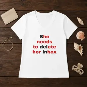 Alternative view of Nice She Needs To Delete Her Inbox Quote Email Shirt