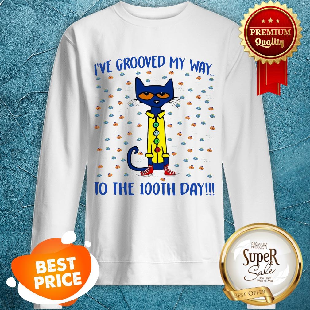 Pete Cat I've Grooved My Way To The 100th Day Shirt - Image 4