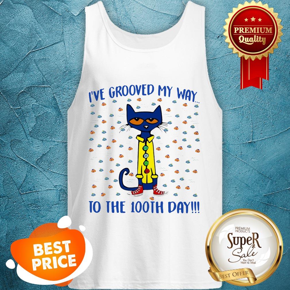 Pete Cat I've Grooved My Way To The 100th Day Shirt - Image 3
