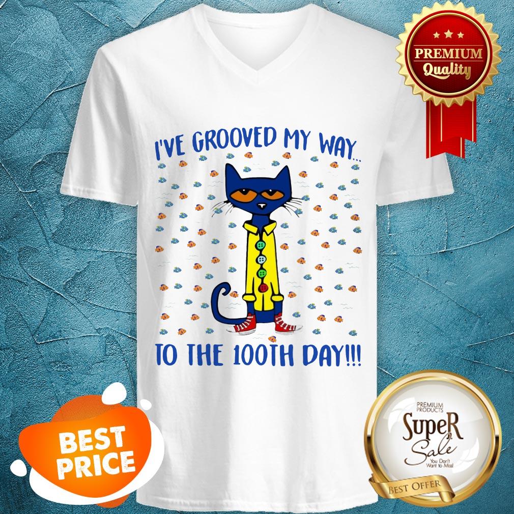Pete Cat I've Grooved My Way To The 100th Day Shirt - Image 2