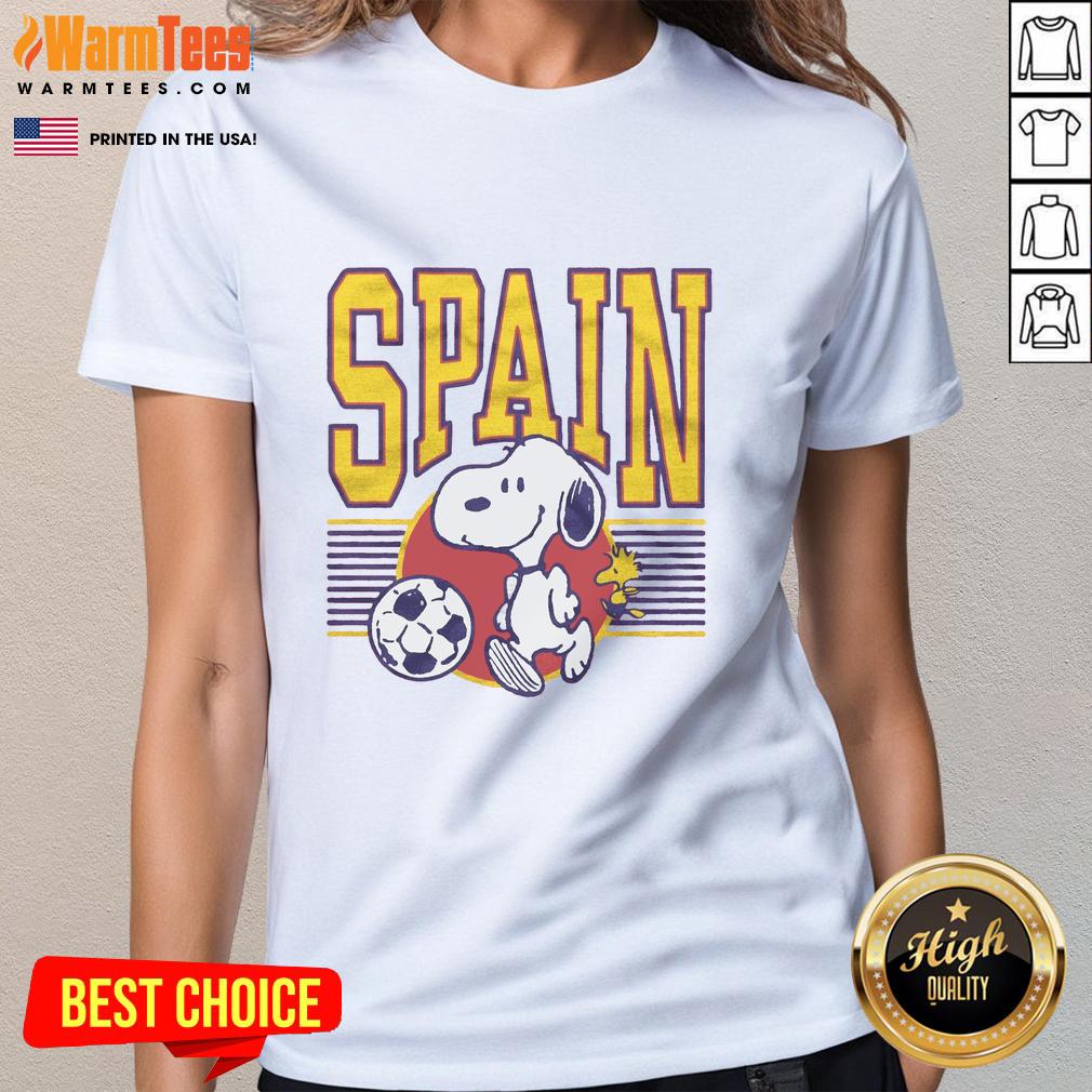 Cute Peanuts Snoopy X Spain Soccer T-Shirt - Image 3