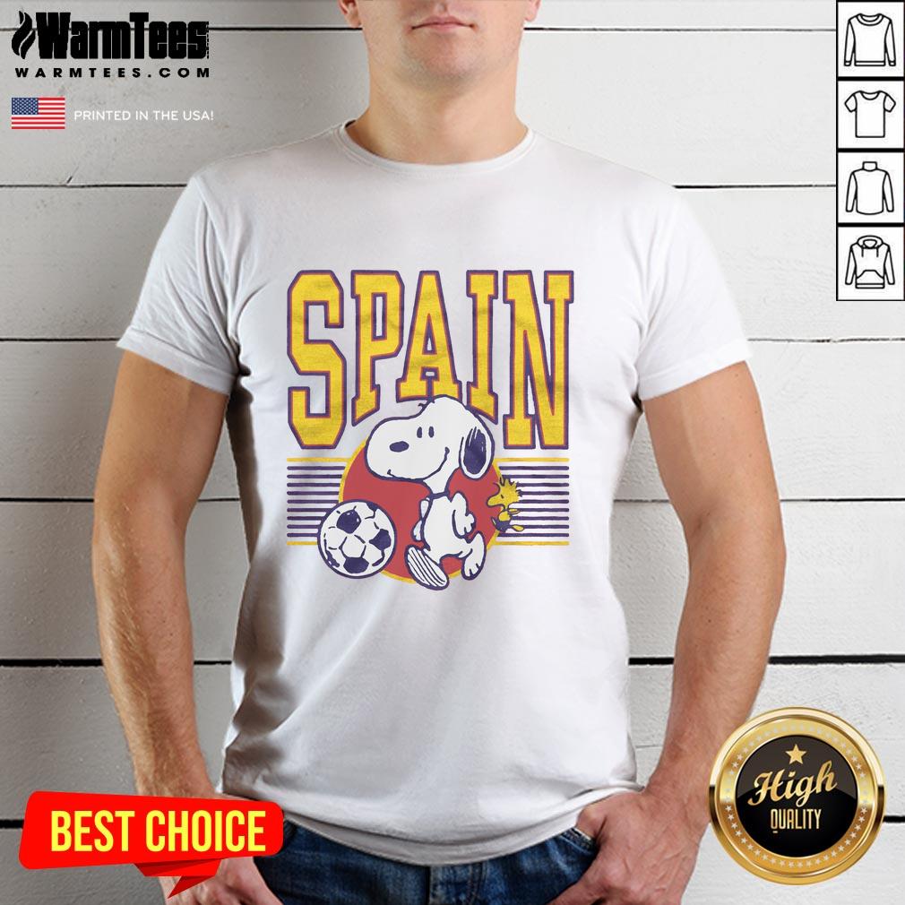 Cute Peanuts Snoopy X Spain Soccer T-Shirt