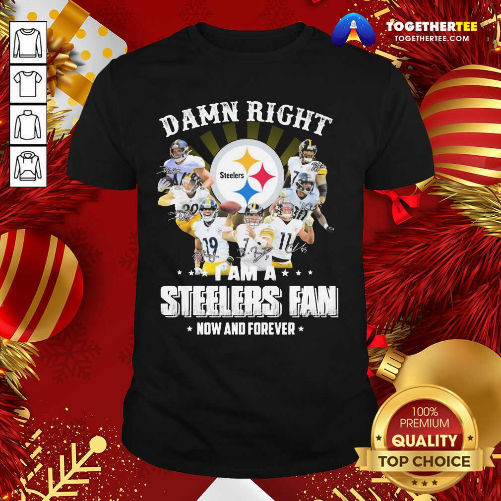 Hot So Damn Right I Am A Pittsburgh Steelers Fan Now And Forever Signature Shirt
