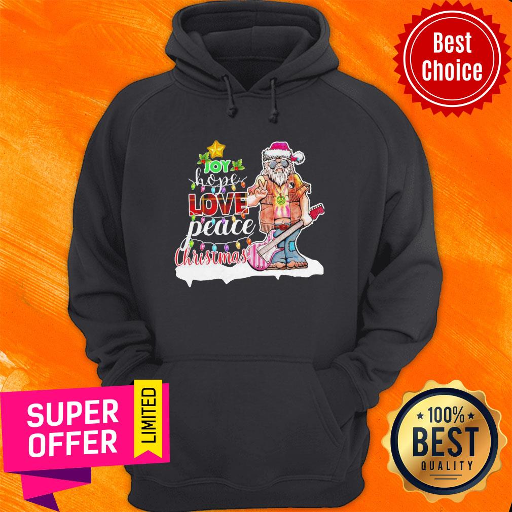 Premium Santa Joy Hope Love Peace Christmas Shirt - Image 2