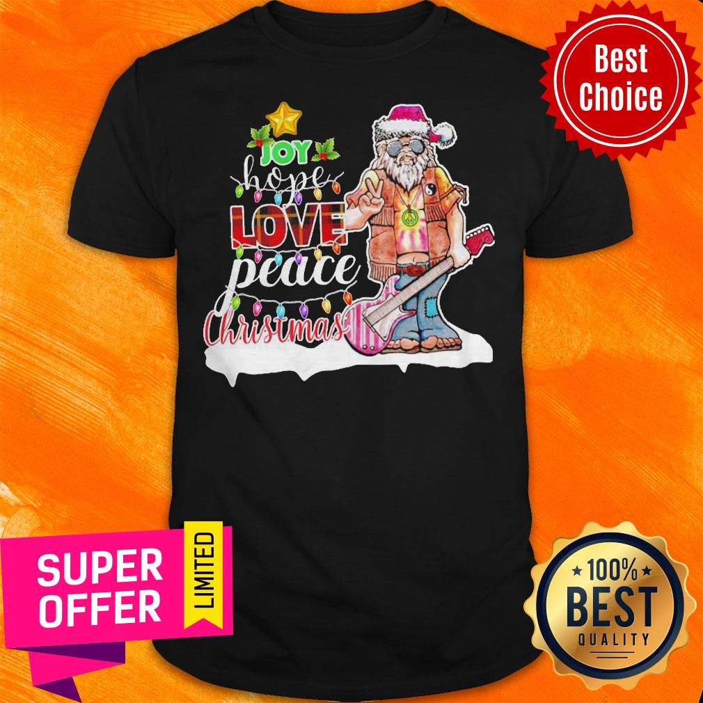 Premium Santa Joy Hope Love Peace Christmas Shirt