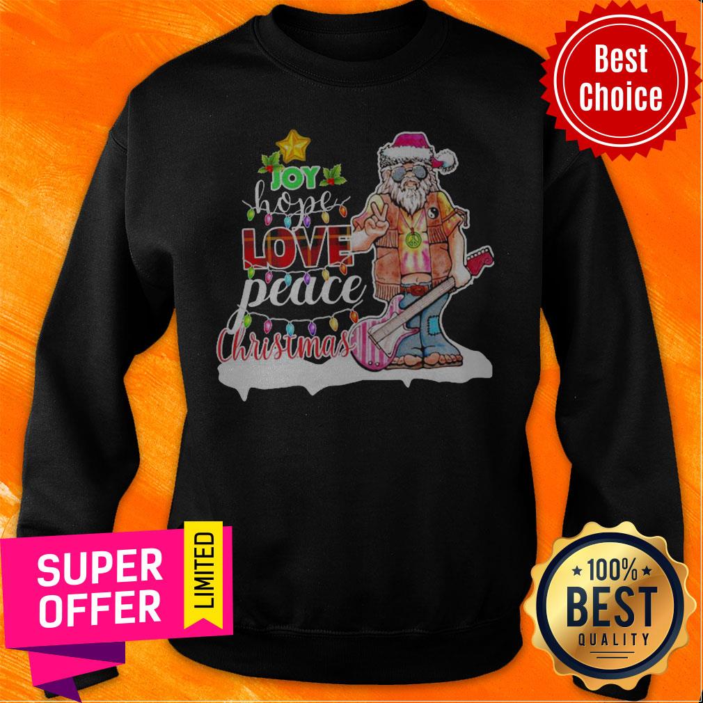 Premium Santa Joy Hope Love Peace Christmas Shirt - Image 3