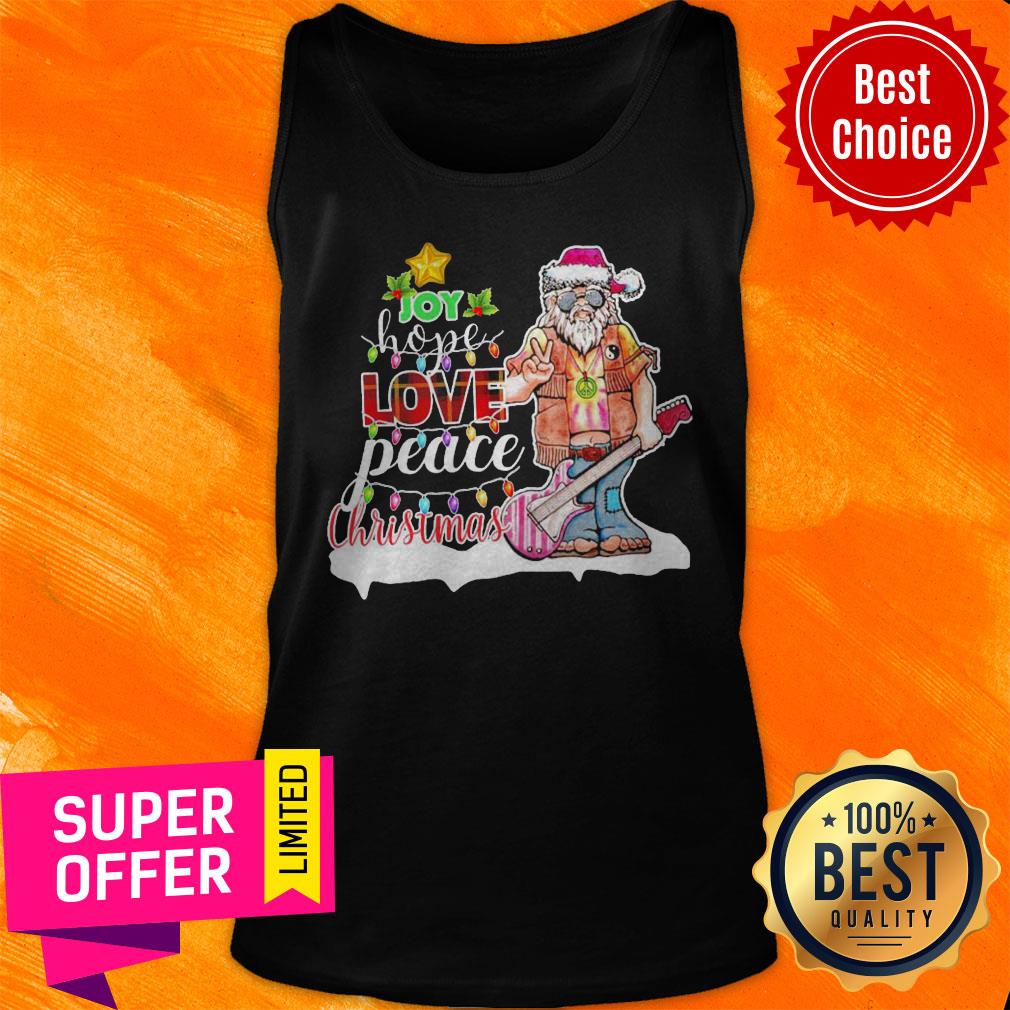Premium Santa Joy Hope Love Peace Christmas Shirt - Image 4
