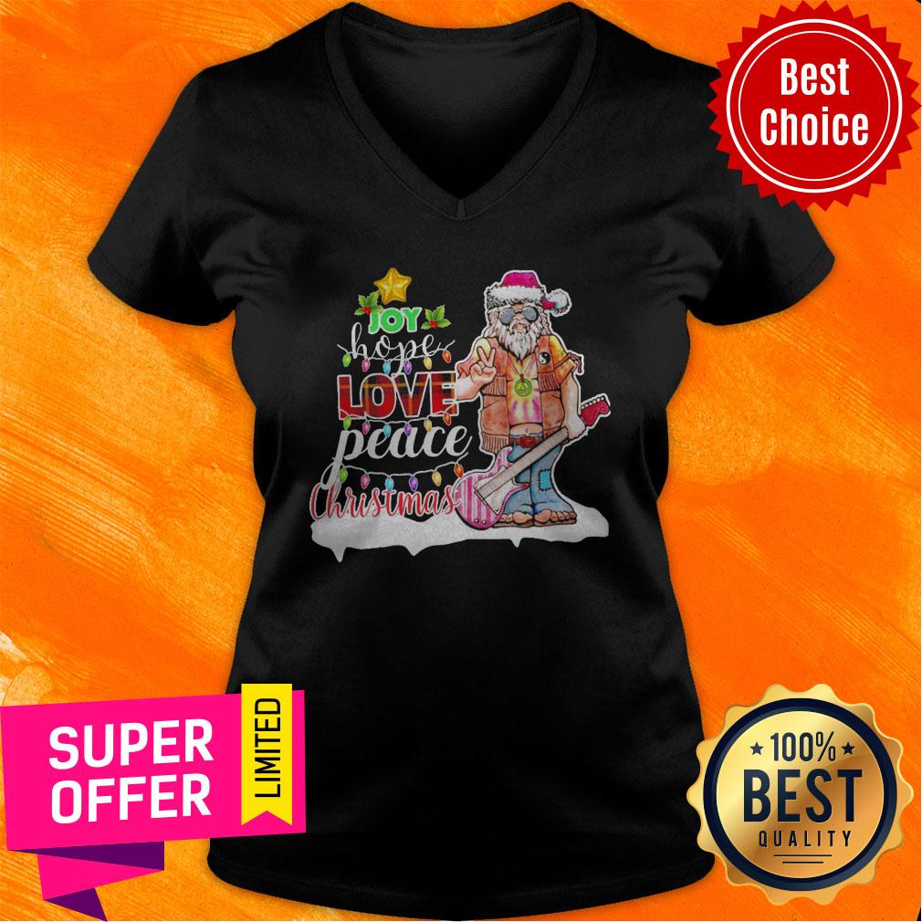 Premium Santa Joy Hope Love Peace Christmas Shirt - Image 5
