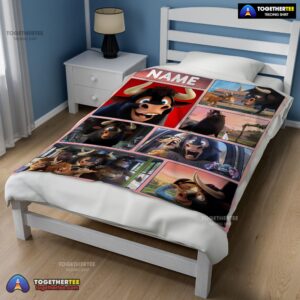 Alternative view of Official Ferdinand And Friends The Gentle Bull's Journey Blanket Fleece Customized Blanket