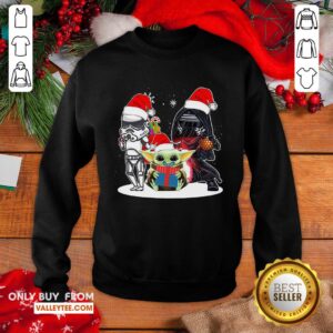 Alternative view of Sweet Baby Yoda And Darth Vader Stormtrooper Merry Christmas Shirt