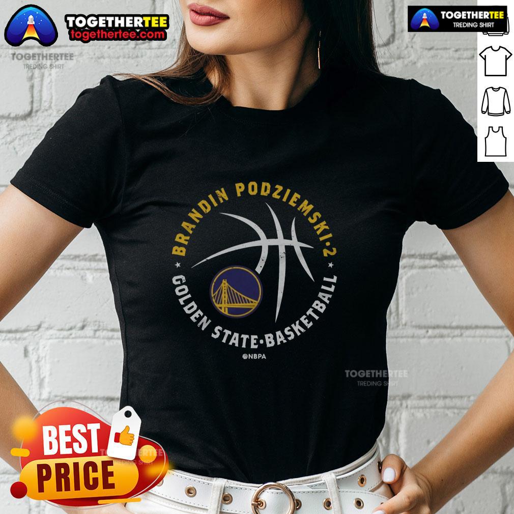 Top Brandin Podziemski Golden State Warriors Player Ball T-Shirt - Image 3