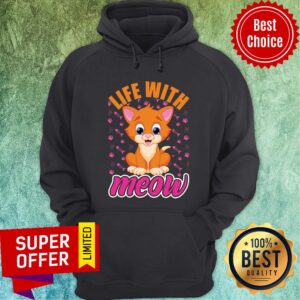 Alternative view of Life With Love Meow Cute Cat Fish Bone Shirt