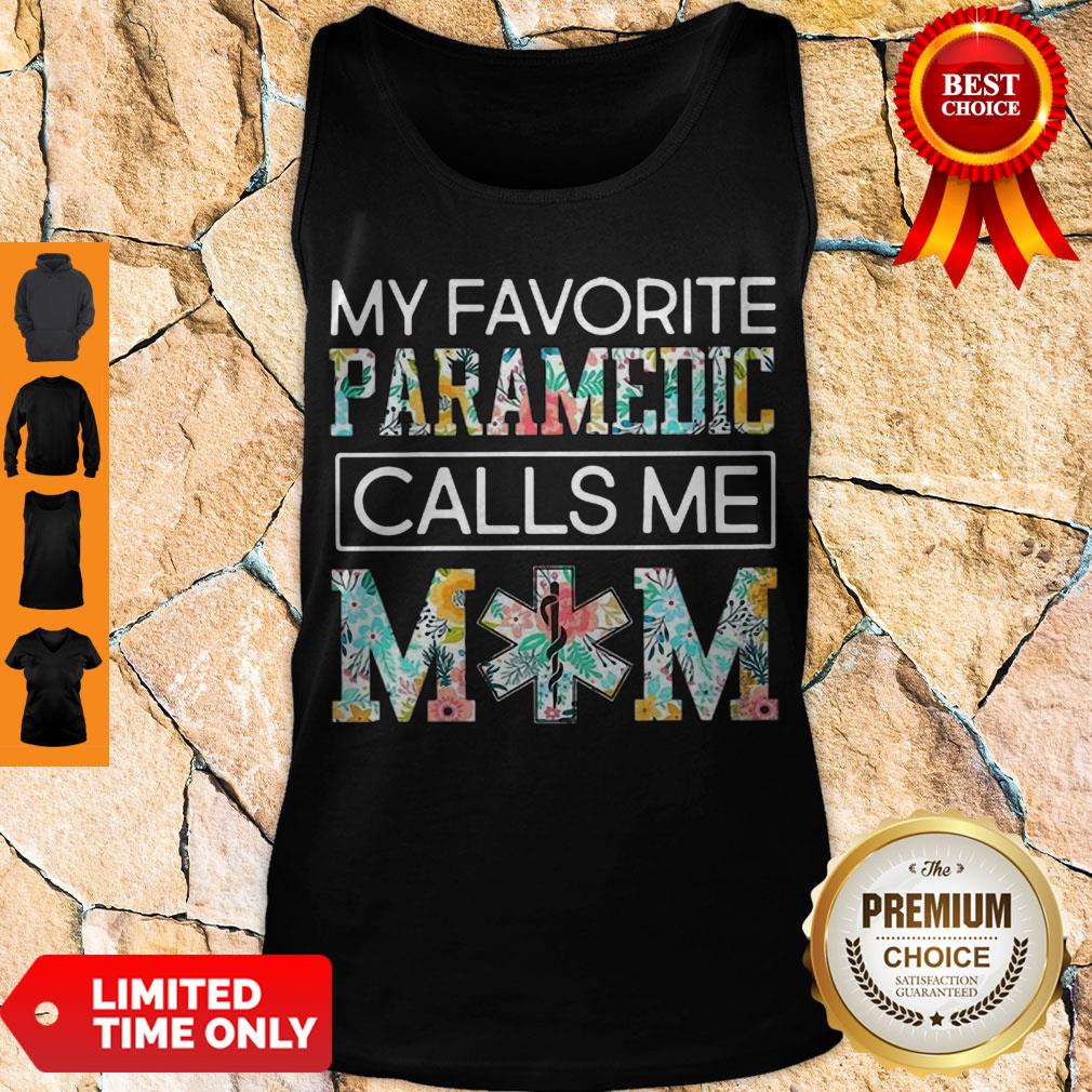 Top My Favorite Paramedic Calls Me Mom Floral Shirt - Image 4