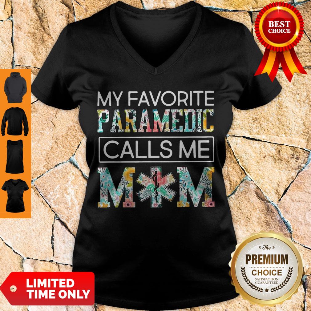 Top My Favorite Paramedic Calls Me Mom Floral Shirt - Image 5