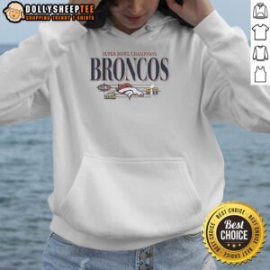 Alternative view of Awesome Denver Broncos Super Bowl Champions XXXII XXXIII Vintage T-Shirt