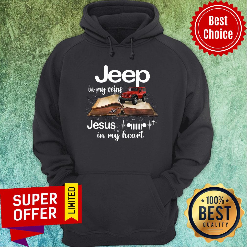 Book Jeep In My Veins Jesus In My Heart Shirt - Image 3
