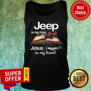 Alternative view of Book Jeep In My Veins Jesus In My Heart Shirt