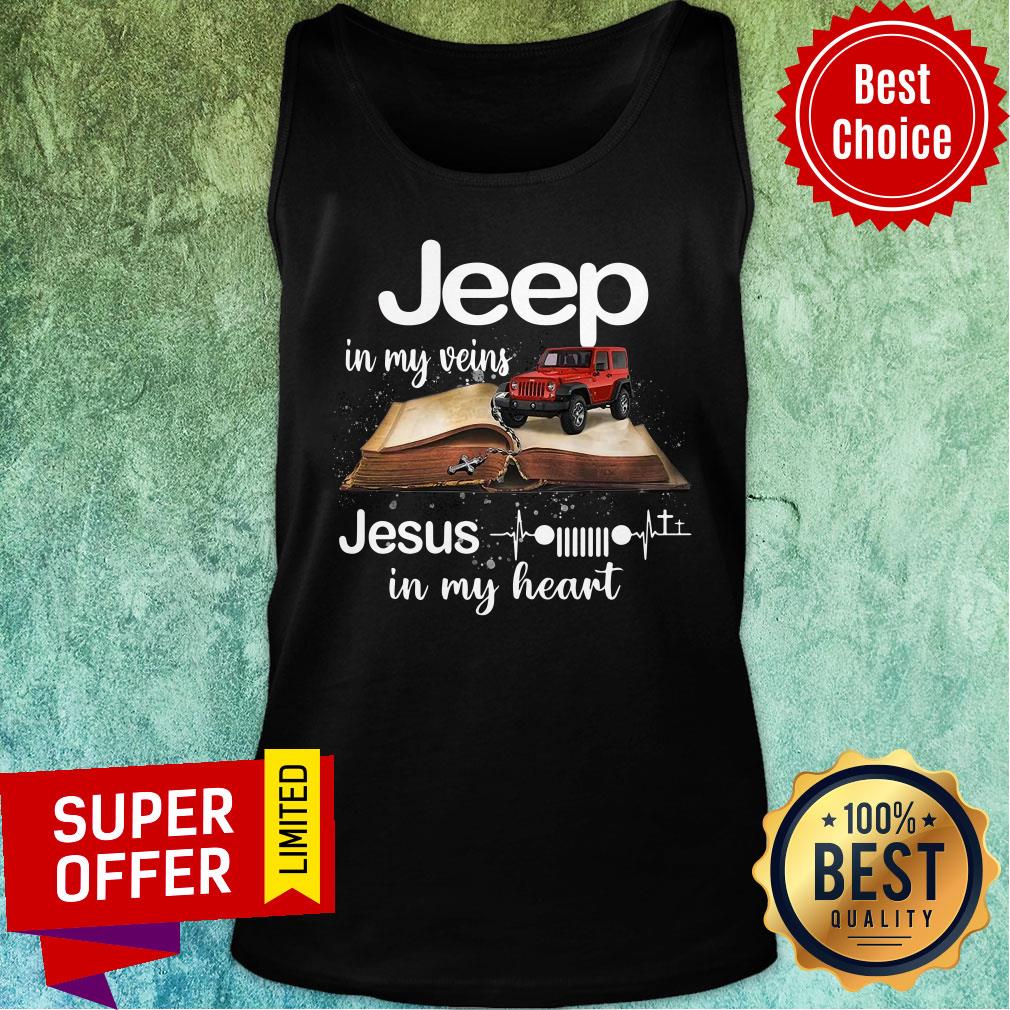 Book Jeep In My Veins Jesus In My Heart Shirt - Image 2